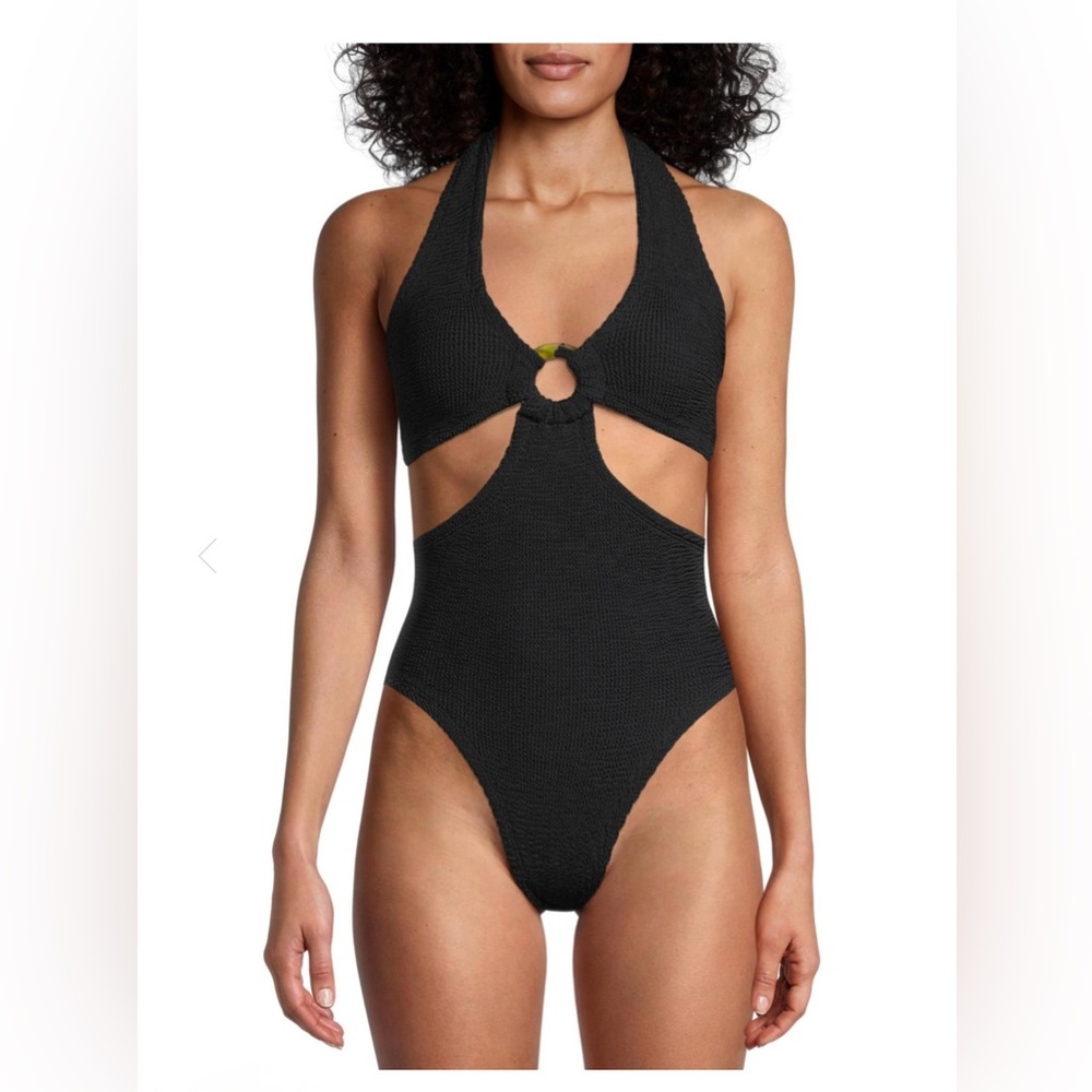 Hunza G Black Cutout One-Piece Swimsuit